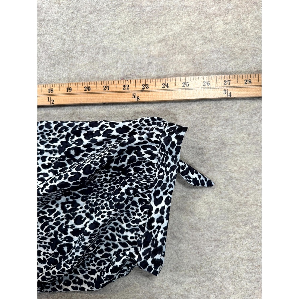 Catherines Blouse Shirt Womens 5X Black White Animal Print Casual Button Front - Picture 13 of 14
